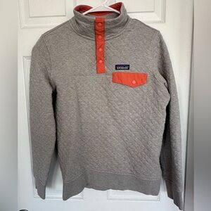 Patagonia Organic Cotton Gray Quilted Pullover size S